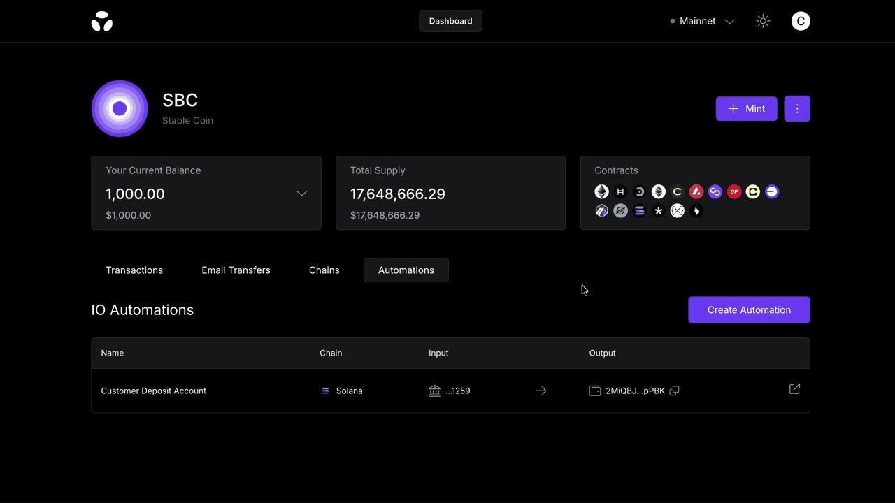 Creating an Automation in the Brale
dashboard
