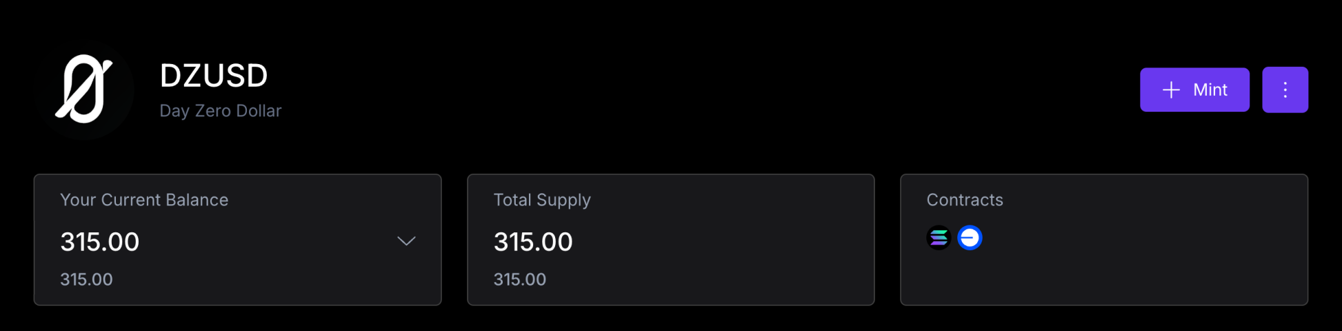 DZUSD in Brale Dashboard